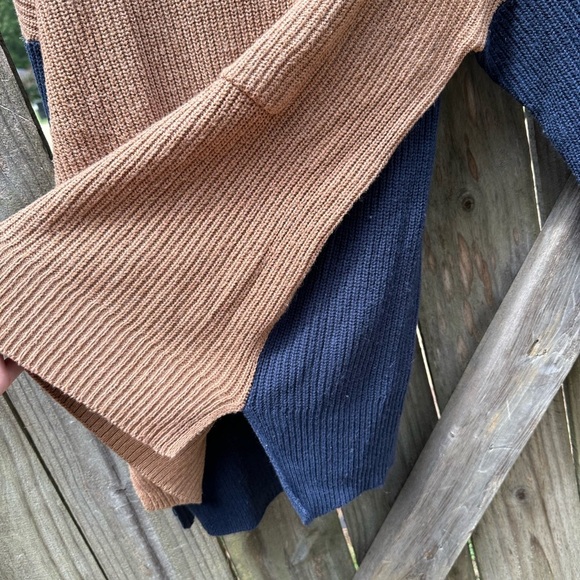 Madewell Thompson Pocket Pullover Sweater in Colorblock In Heather Timber - Picture 10 of 13